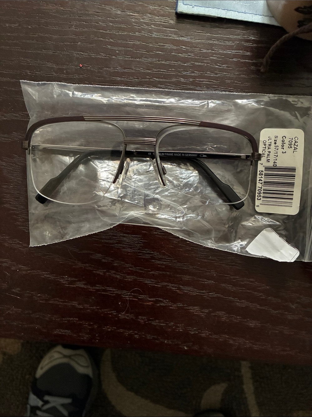 New Cazal Men's Eyeglasses in Brown and Silver 7095